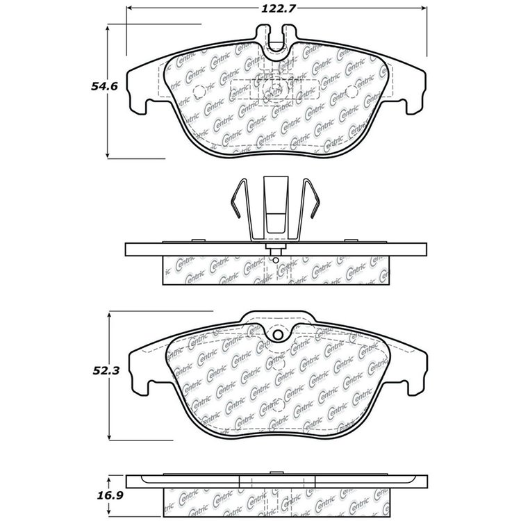 PosiQuiet Semi Met Pads 2008-2015 Mercedes-Benz C180 C250 C280 C300 C350 E200 E350 E550