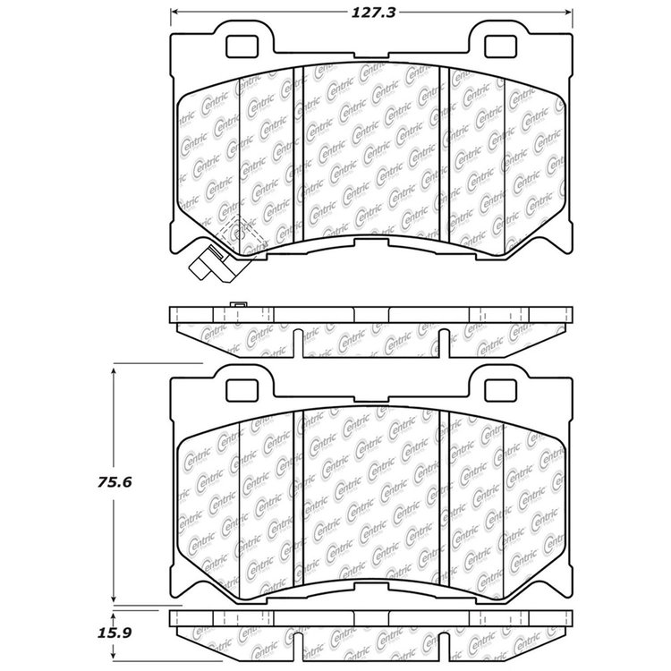 PosiQuiet Semi Met Pads 2008-2015 Infiniti for Nissan 370Z FX50 G37 M35h M37 M56 Q50 Q60 Q70 QX70