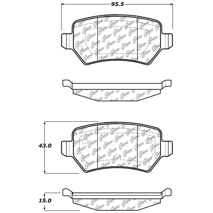 PosiQuiet Semi Met Pads 2000-2008 Chevrolet Saturn Astra Meriva Zafira