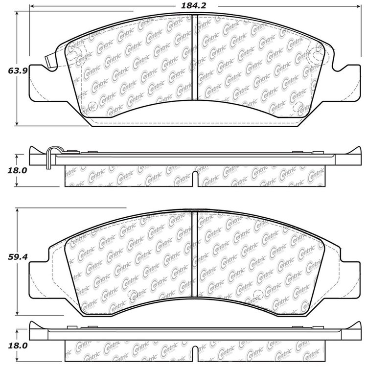 PosiQuiet Semi Met Pads 2006-2016 Cadillac Chevrolet GMC Avalanche Cheyenne Escalade Escalade ESV Es