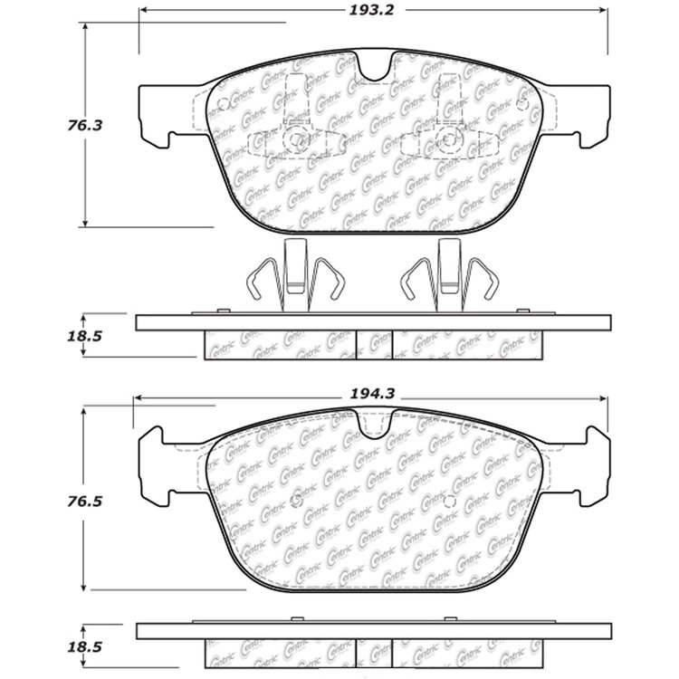 PosiQuiet Semi Met Pads 2003-2015 Volvo XC60 XC90