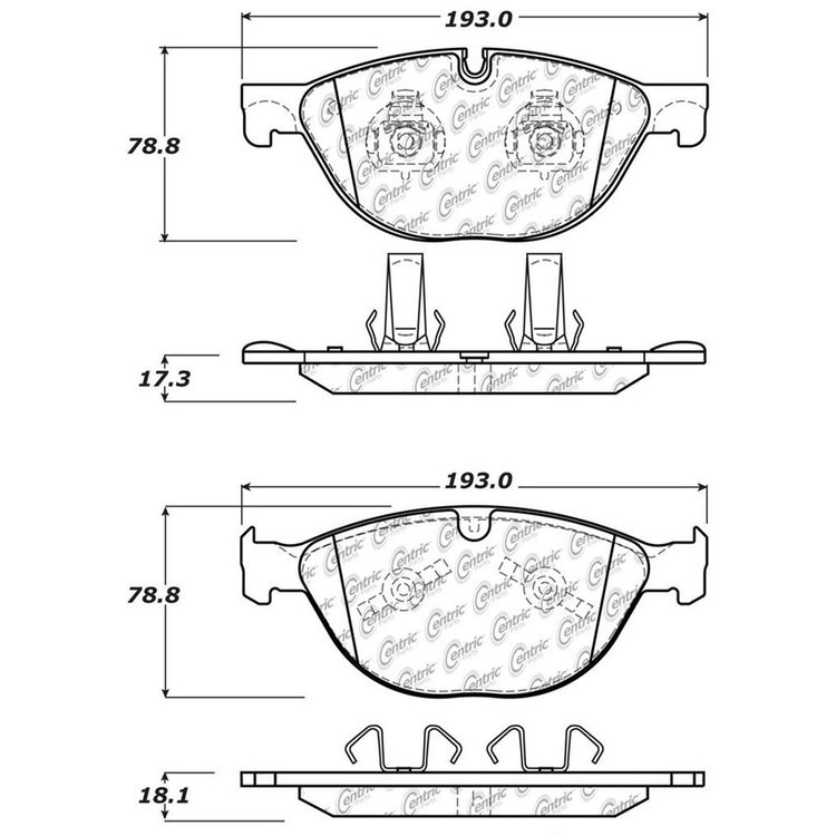 PosiQuiet Semi Met Pads 2010-2015 Jaguar XF XFR XFR-S XJ XK XKR XKR-S