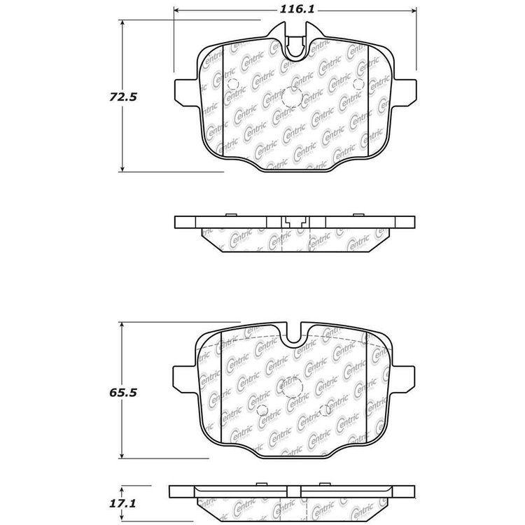 PosiQuiet Semi Met Pads 2011-2015 BMW 535i 535i xDrive 550i 550i xDrive 640i 640i Gran Coupe 640i xD