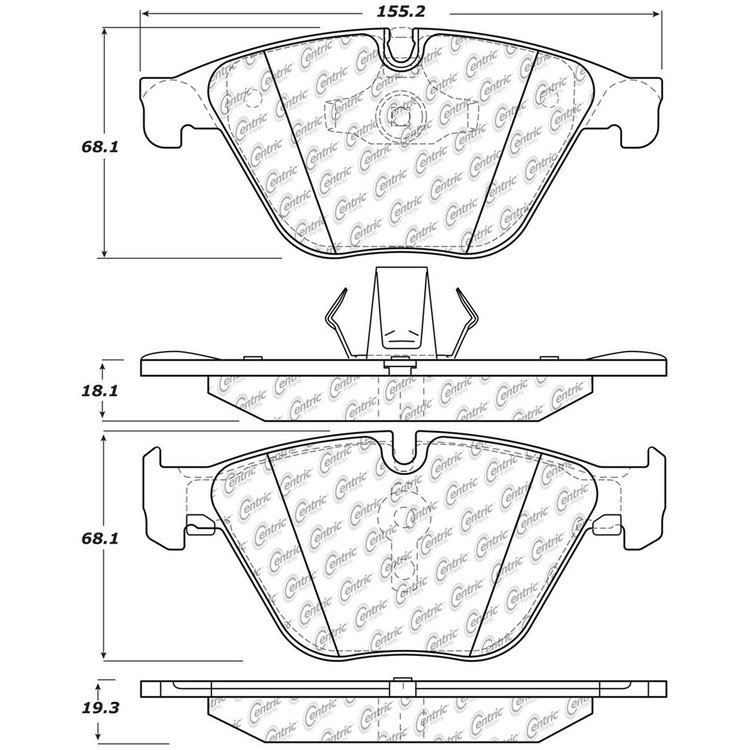 PosiQuiet Semi Met Pads 2011-2015 BMW 528i 535d 535d xDrive 535i 535i xDrive 640i 640i Gran Coupe 64