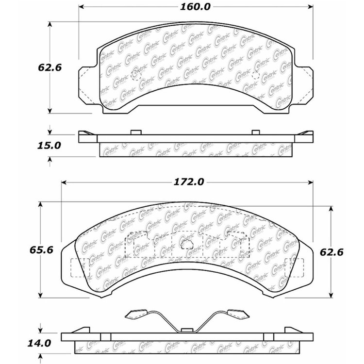 PosiQuiet Ceramic Pads 1983-1997 Ford Mazda Aerostar B2300 B3000 B4000 Bronco II Explorer Navajo Ranger