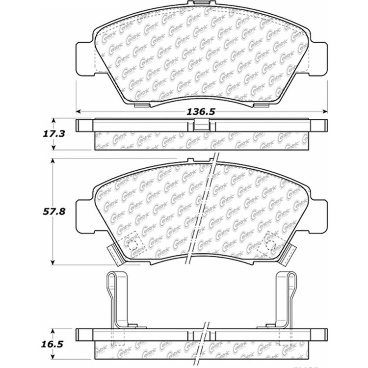 PosiQuiet Ceramic Pads 2002-2008 Acura Honda Civic Fit RSX