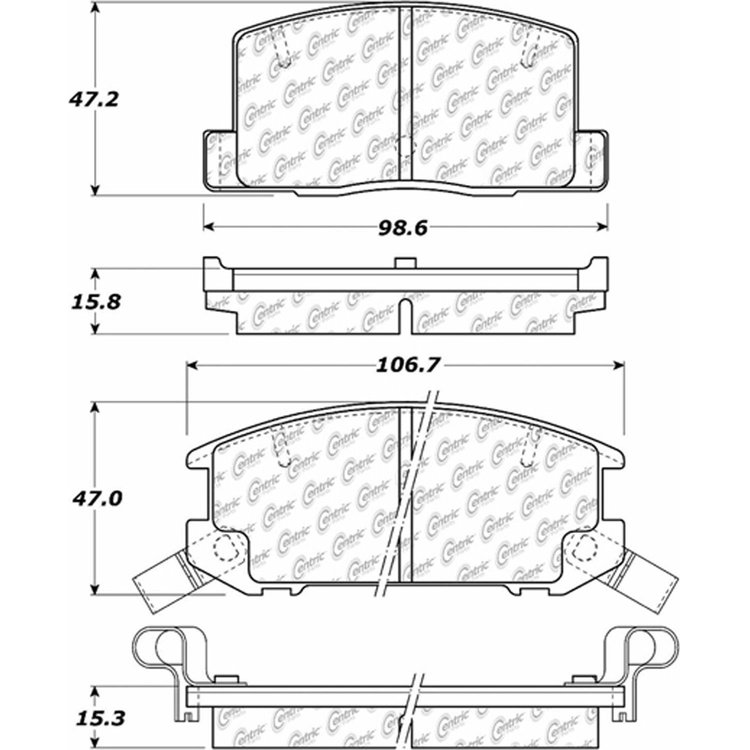 PosiQuiet Ceramic Pads 1991-2005 Toyota MR2 MR2 Spyder