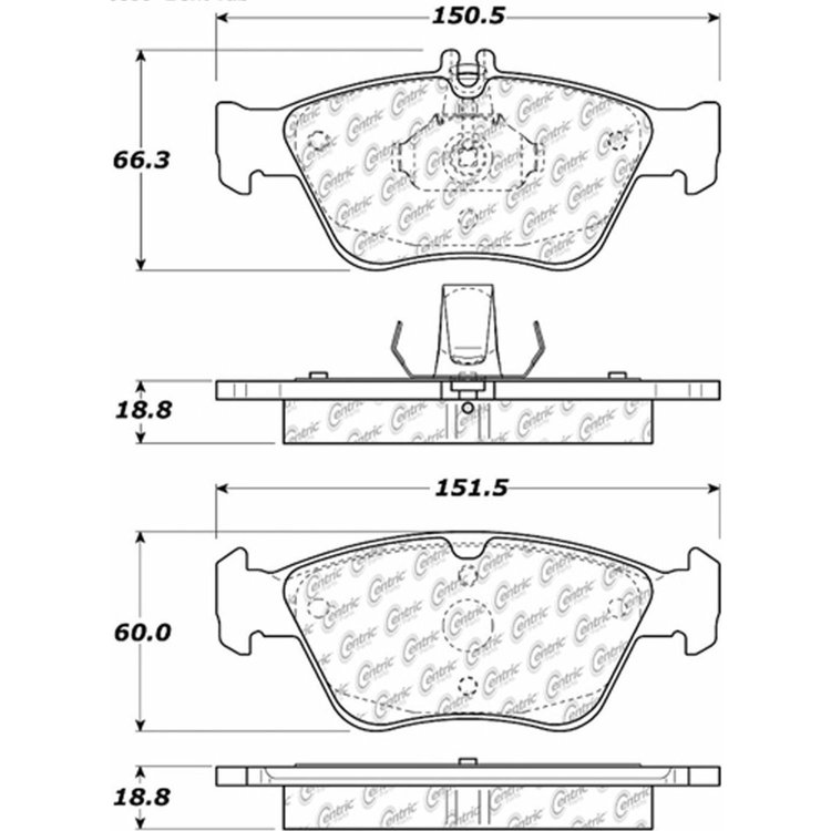 PosiQuiet Ceramic Pads 1996-2004 Mercedes-Benz C230 C280 E300 SLK230