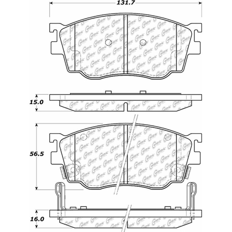PosiQuiet Ceramic Pads 1998-2003 Mazda 626 Protege