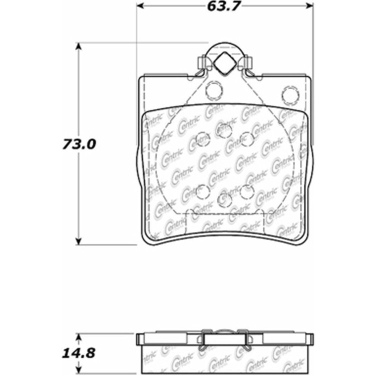 PosiQuiet Ceramic Pads 1996-2011 Chrysler Mercedes-Benz C230 C240 C280 Crossfire E300 SLK230 SLK280 SLK300 SLK320