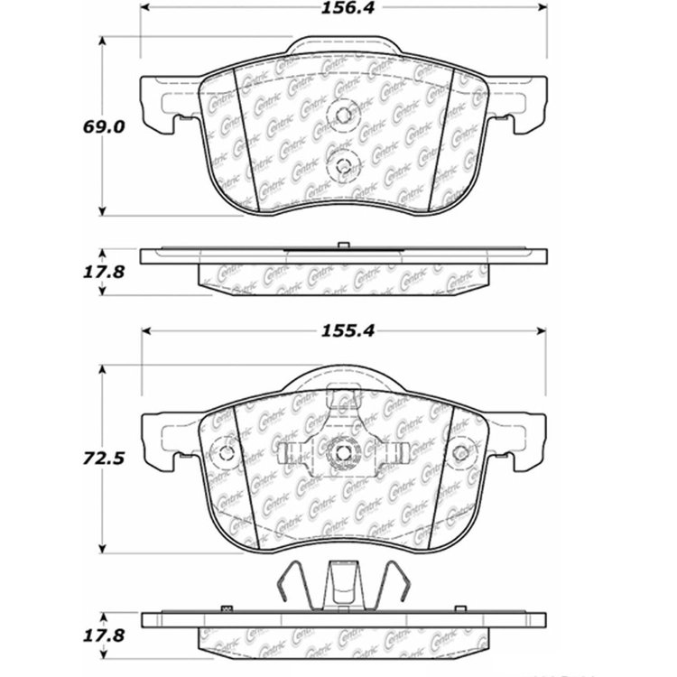 PosiQuiet Ceramic Pads 1999-2009 Volvo S60 S80 V70 XC70