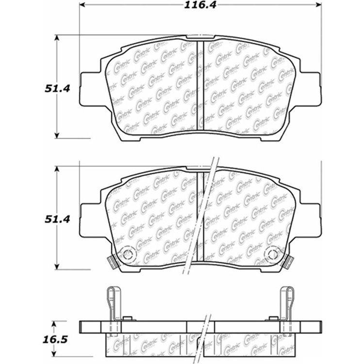 PosiQuiet Ceramic Pads 2000-2005 Toyota Echo MR2 Spyder