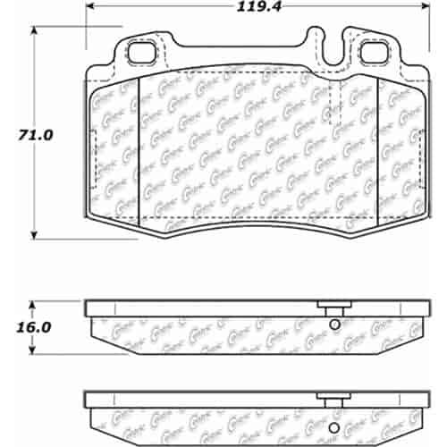 PosiQuiet Ceramic Pads 2002-2009 Mercedes-Benz C32 AMG C350 C55 AMG CLK500 CLK55 AMG CLK550 SLK55 AMG