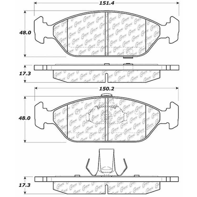 PosiQuiet Ceramic Pads 1993-2000 for Kia Sephia Spectra