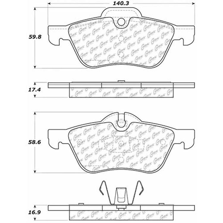 PosiQuiet Ceramic Pads 2002-2008 Mini Cooper