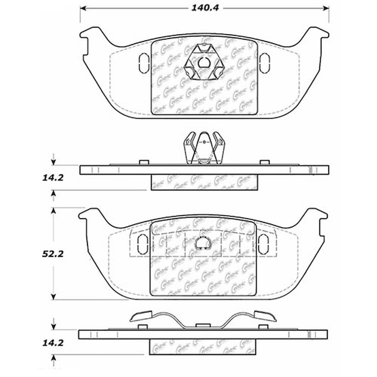 PosiQuiet Ceramic Pads 2003-2005 Lincoln Aviator