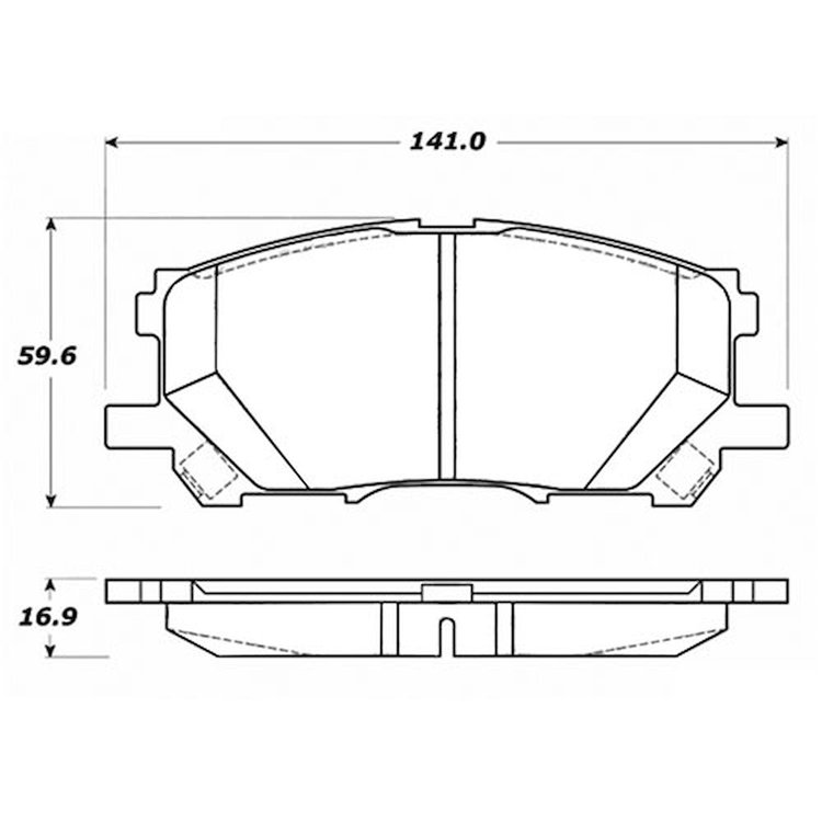 PosiQuiet Ceramic Pads 2004-2009 Lexus Toyota Highlander RX330 RX350 RX400h