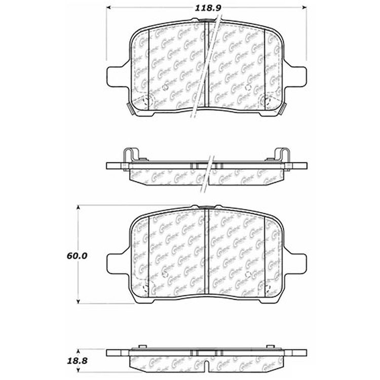 PosiQuiet Ceramic Pads 2007-2012 Chevrolet Cobalt Malibu