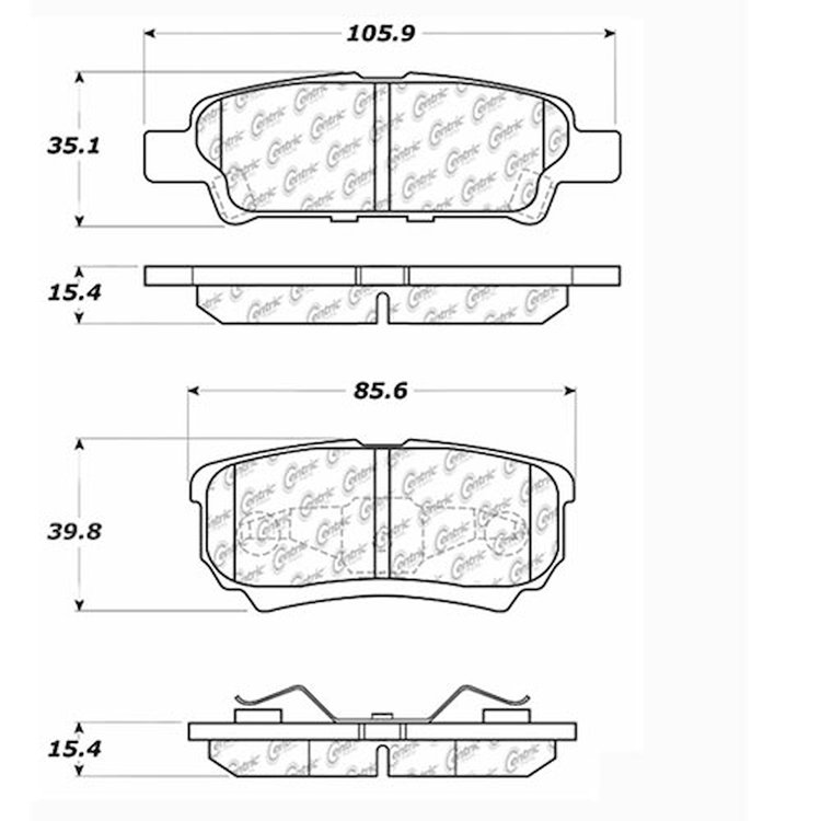 PosiQuiet Ceramic Pads 2004-2016 Chrysler Dodge Jeep Mitsubishi 200 Avenger Caliber Compass Lancer Outlander Patriot Sebring