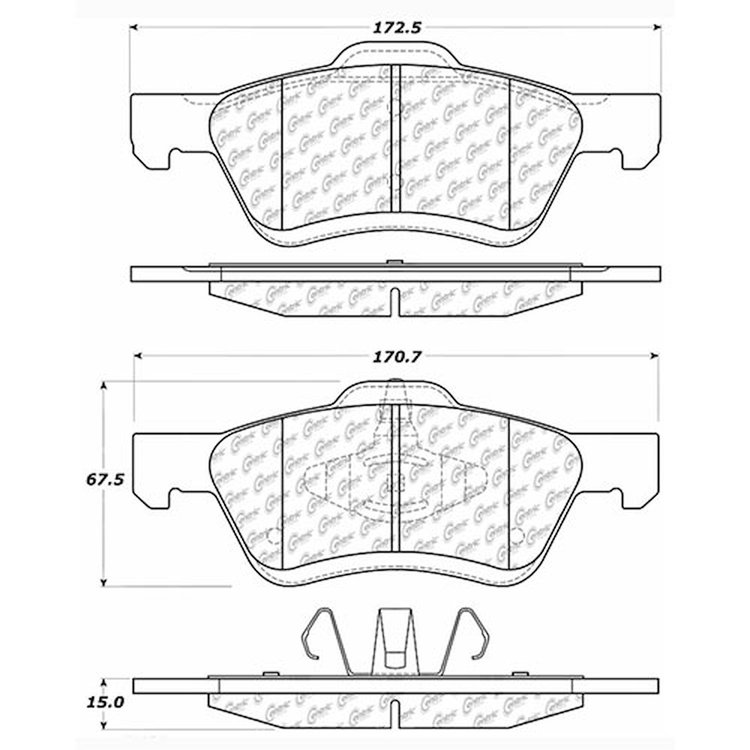 PosiQuiet Ceramic Pads 2004-2012 Ford Mazda Mercury Escape Mariner Tribute