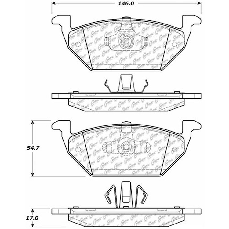 PosiQuiet Ceramic Pads 2004-2008 Ford Mazda Mercury Escape Mariner Tribute