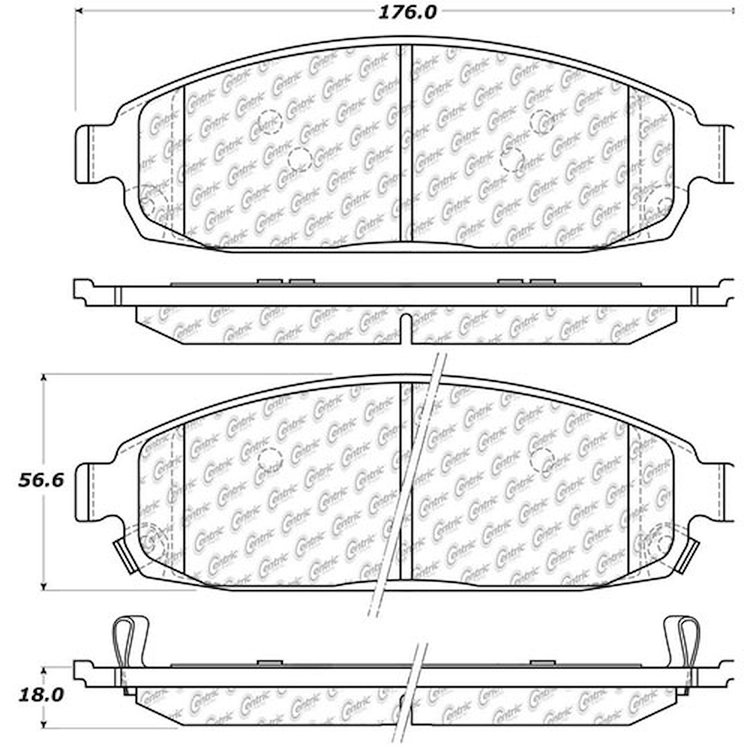 PosiQuiet Ceramic Pads 2005-2010 Jeep Commander Grand Cherokee