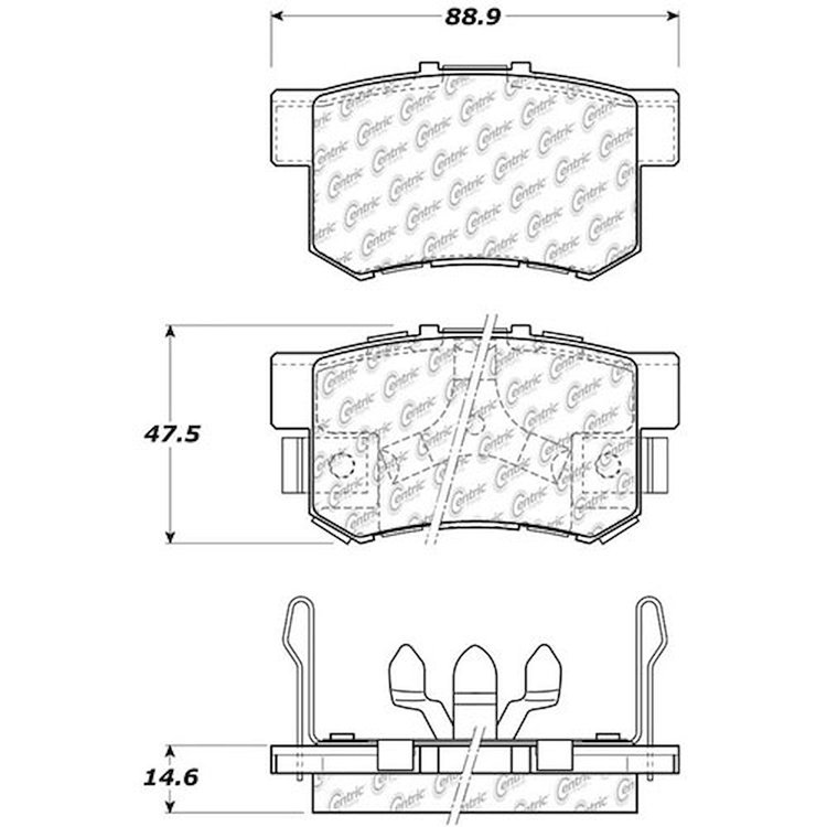 PosiQuiet Ceramic Pads 2005-2016 Acura Honda Accord Crosstour Crosstour CR-V RDX