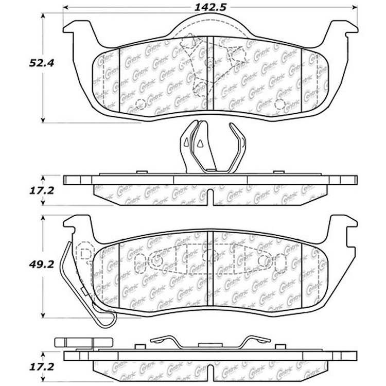 PosiQuiet Ceramic Pads 2005-2010 Jeep Commander Grand Cherokee