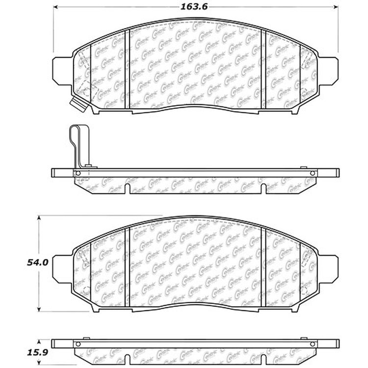 PosiQuiet Ceramic Pads 2005-2015 for Nissan Suzuki Equator Frontier Leaf NV200 Pathfinder Xterra