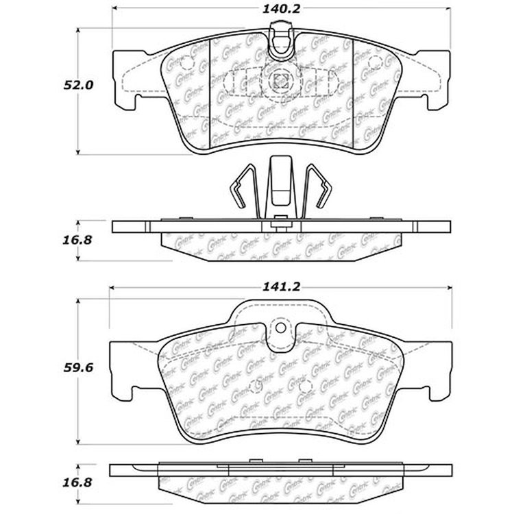 PosiQuiet Ceramic Pads 2005-2014 Mercedes-Benz G55 AMG G63 AMG GL320 GL350 GL450 GL550 ML320 ML350 M