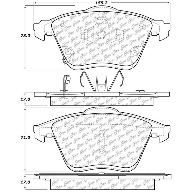 PosiQuiet Ceramic Pads 2006-2007 Mazda 6