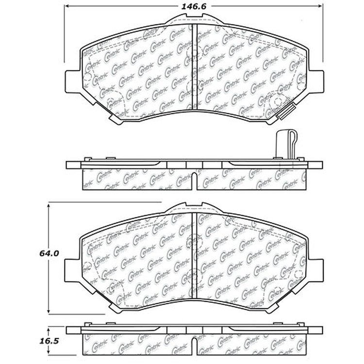 PosiQuiet Ceramic Pads 2007-2016 Chrysler Dodge Jeep Ram Volkswagen C/V Grand Caravan Journey Libert
