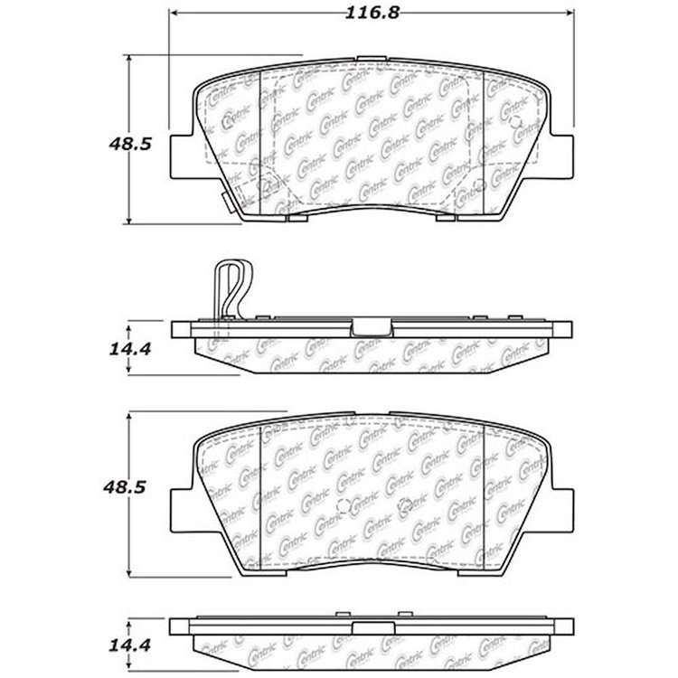 PosiQuiet Ceramic Pads 2006-2015 for Hyundai for Kia Borrego Entourage Genesis Genesis Coupe Sedona