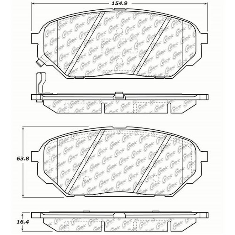 PosiQuiet Ceramic Pads 2007-2012 for Hyundai Veracruz