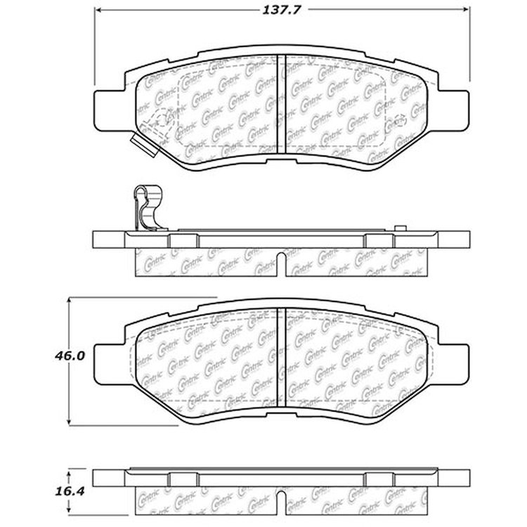 PosiQuiet Ceramic Pads 2008-2016 Cadillac Chevrolet Camaro CTS SRX