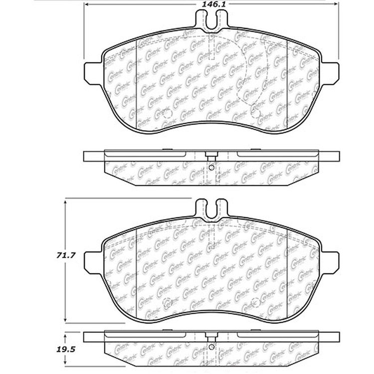 PosiQuiet Ceramic Pads 2008-2016 Mercedes-Benz C180 C200 C250 C280 E200 E250 SLK250