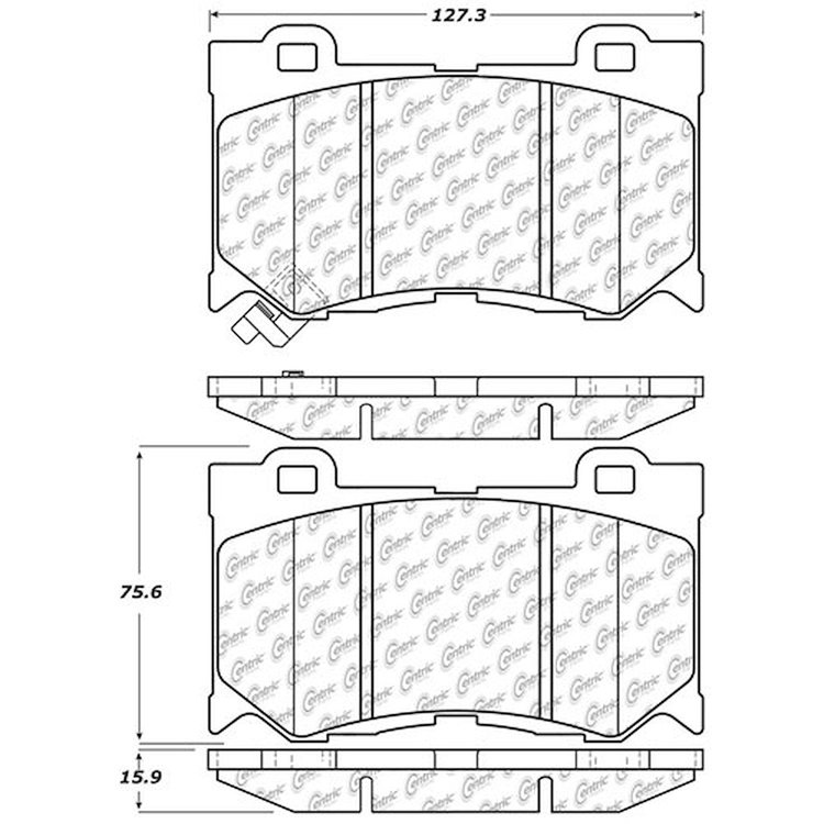 PosiQuiet Ceramic Pads 2008-2015 Infiniti for Nissan 370Z FX50 G37 M35h M37 M56 Q50 Q60 Q70 QX70
