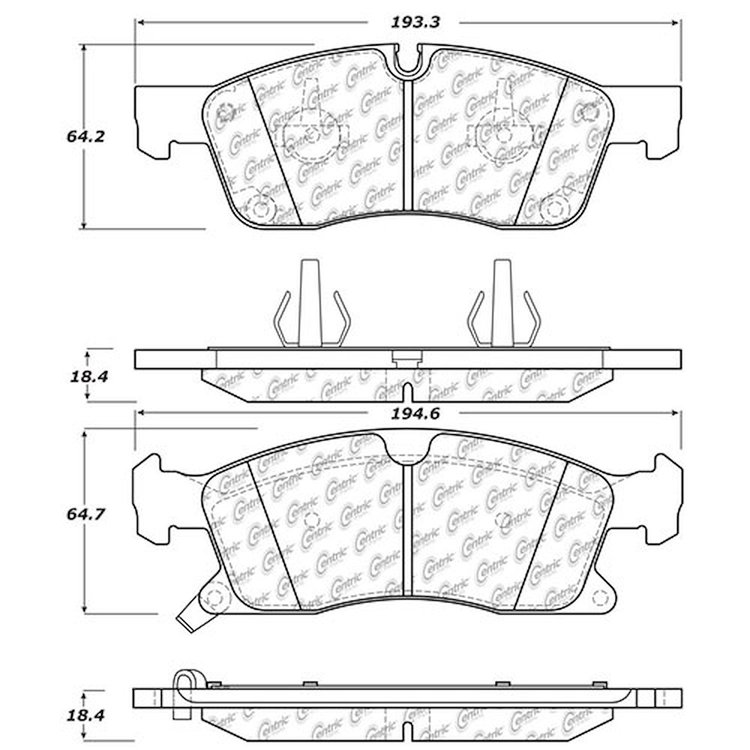 PosiQuiet Ceramic Pads 2011-2015 Dodge Jeep Mercedes-Benz Durango GL350 Grand Cherokee ML250 ML350 ML400