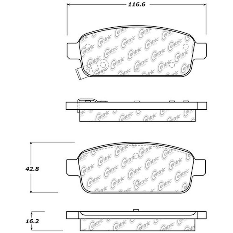 PosiQuiet Ceramic Pads 2011-2016 Buick Cadillac Chevrolet Cruze ELR Encore Orlando Sonic Trax Verano Volt