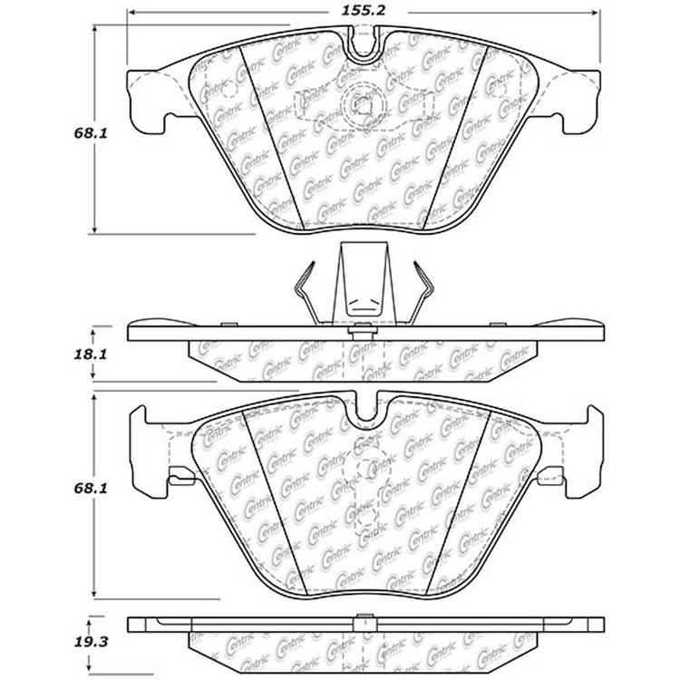 PosiQuiet Ceramic Pads 2011-2015 BMW 528i 535d 535d xDrive 535i 535i xDrive 640i 640i Gran Coupe 640
