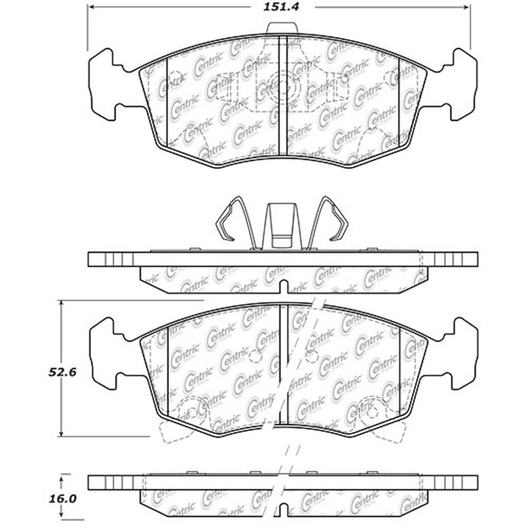 PosiQuiet Ceramic Pads 2012-2014 Fiat 500