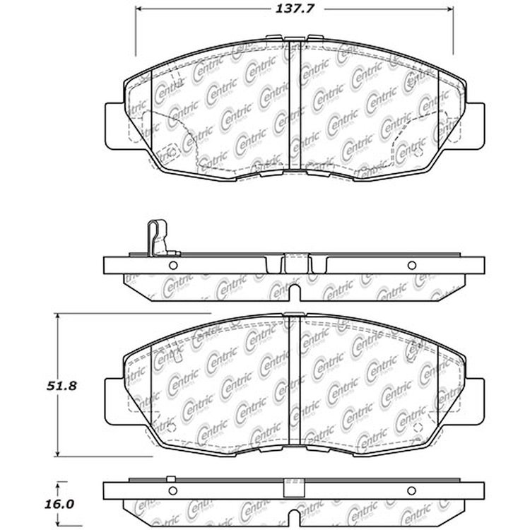 PosiQuiet Ceramic Pads 2012-2015 Honda Civic