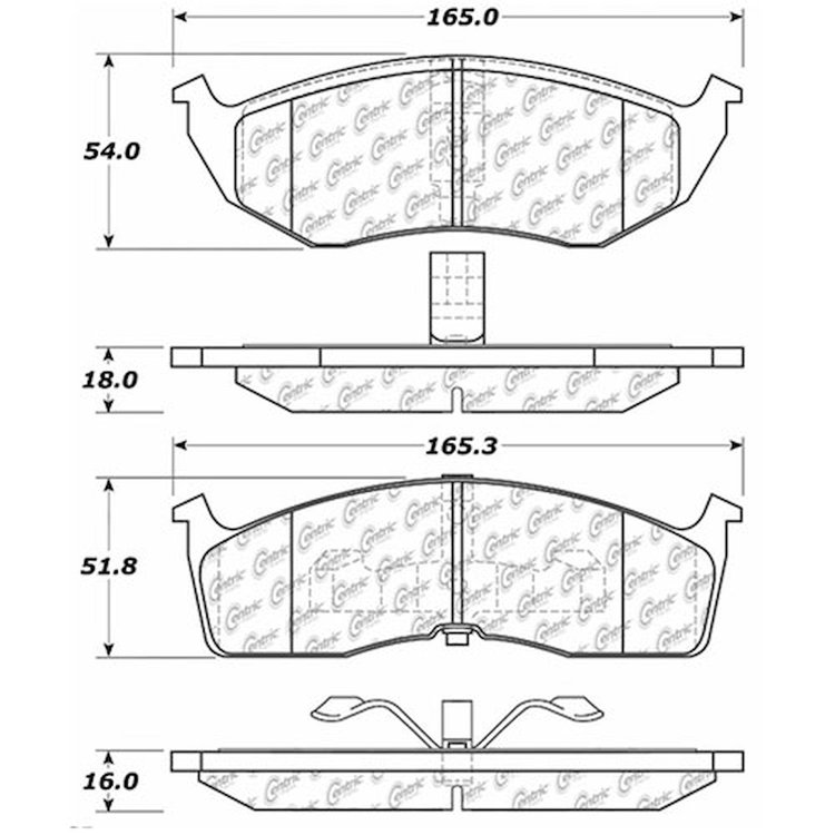 PosiQuiet Extended Wear 1993-2002 Chrysler Dodge Eagle Plymouth Caravan Concorde Grand Caravan Grand