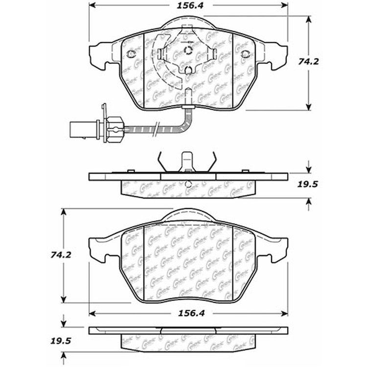 PosiQuiet Extended Wear 1998-2012 Audi Seat Volkswagen A4 A4 Quattro A6 A6 Quattro Exeo Passat Sharan