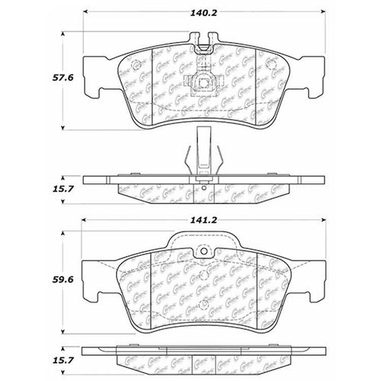 PosiQuiet Extended Wear 2002-2016 Mercedes-Benz CL500 CL550 CL600 CLS400 CLS550 E250 E320 E350 E500