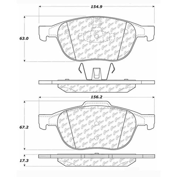 PosiQuiet Extended Wear 2004-2015 Ford Mazda Volvo 5 C30 C70 EcoSport S40 V50