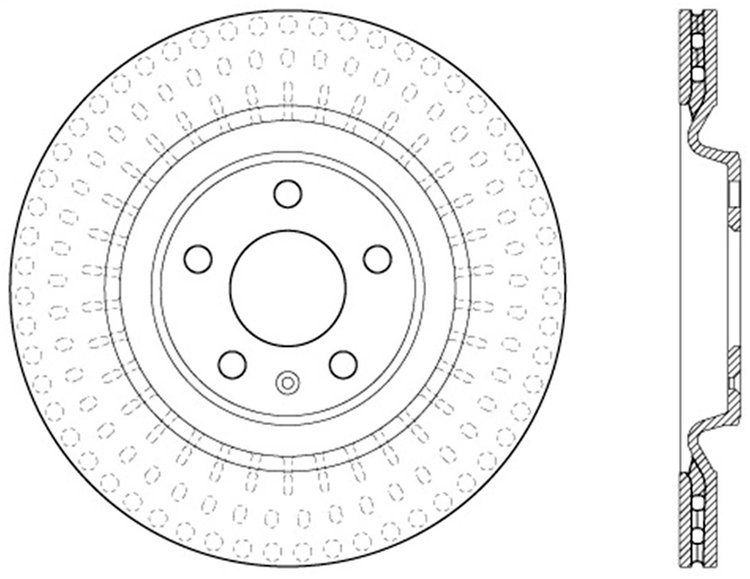 Cryo-Treated Premium Slotted Rear Brake Rotor Fits Select Late Model Audi, Porsche Models [Left/Driver Side]