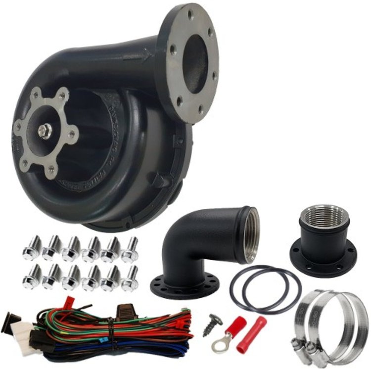 DC-8090 EWP140 12V Remote Electric Water Pump Kit [Black Alloy]