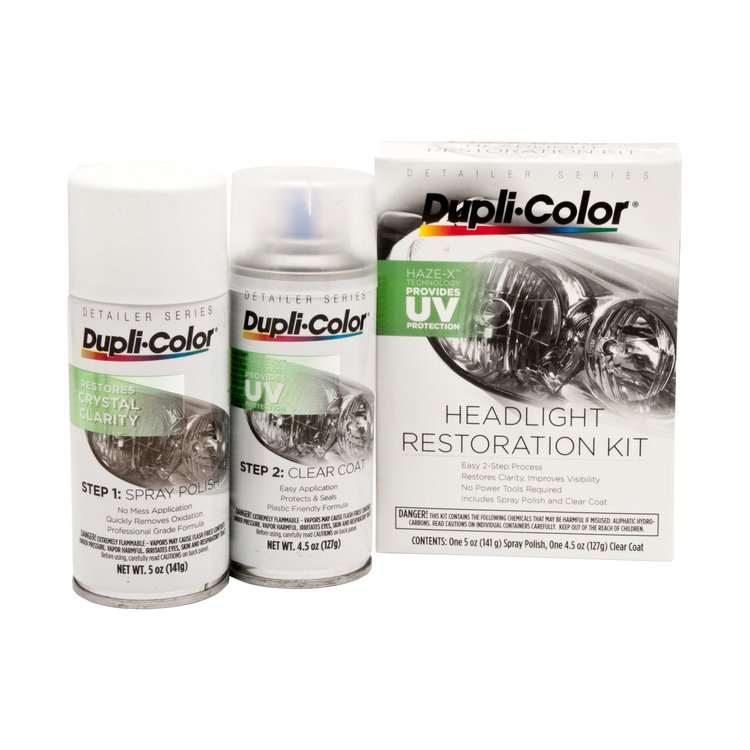Headlight Restoration Kit Includes Spray Polish & Clear Coat