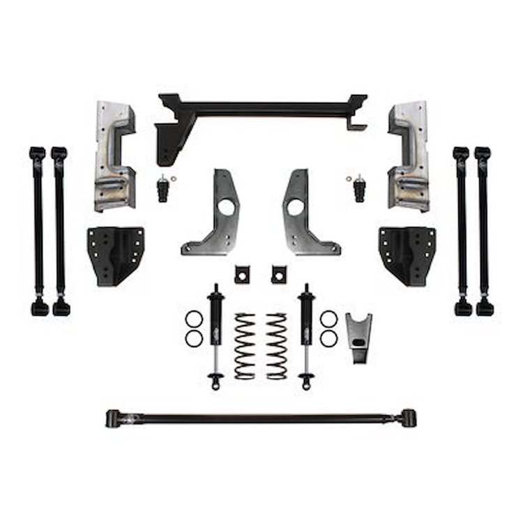 QUADRALink Rear Suspension Kit 1973-87 GM C10/C15, Double-Adjustable Shocks, Weld-in Brackets [Ride Height: 5-7.500 in. Lowered]